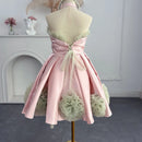 A-Line Little Girls Halter Neck Tiered Puffy Birthday Party Dress childrensterritory