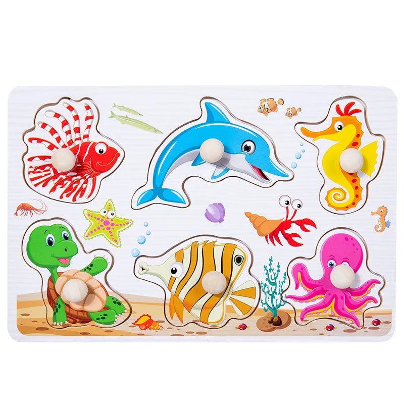 Kids Shape Matching Wooden Puzzle Educational Toys childrensterritory