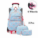 Waterproof Printed School Bags Set with or without Wheels for Kids