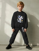 Boys' Long-Sleeved Cartoon Print Winter Tracksuit