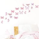 Home Decoration 3Pcs Pink Butterfly Wall Decals for Kids Room childrensterritory