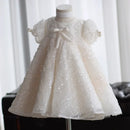 Little Girls' Short-Sleeved, Glittery, Vintage-Style Pageant Gown childrensterritory