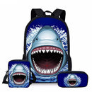 3D Soccer Foot Ball Print 3pcs/Set Kids School Bags Backpack