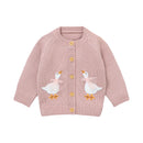 Cartoon Goose Design Baby Knitted Cardigan childrensterritory