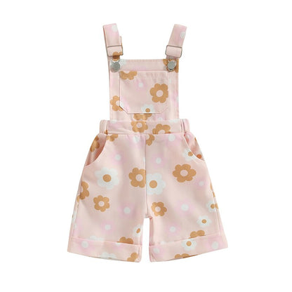 Floral Print Sleeveless Kids Girl Suspenders Jumpsuit childrensterritory