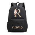 Canvas High School Backpack with Custom Letter Name