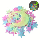 100Pcs 3D Colorful Luminous Stars Stickers for Bedroom childrensterritory