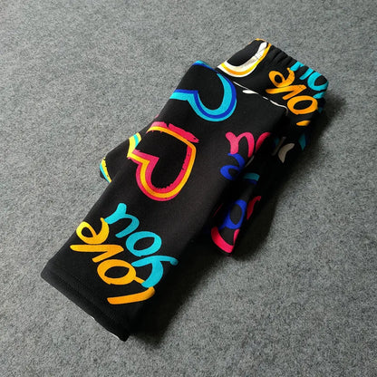Printed Warm Velvet Leggings for Kids Girls childrensterritory