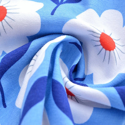 Flower Print Kids Girls Comfortable Cotton Trousers childrensterritory