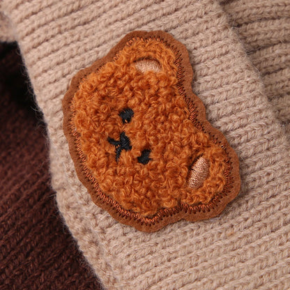 Cartoon Bear Ear Protection Knitted Hat for Toddler Boys Girls childrensterritory
