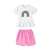 Girls Rainbow Print Clothing Sets for Summer childrensterritory
