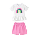 Girls Rainbow Print Clothing Sets for Summer childrensterritory