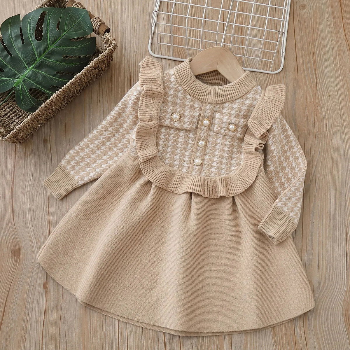Girls’ Long-Sleeved Warm Casual Dresses childrensterritory