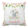 Custom Name with Flower Elephant Print Baby Bedding Set