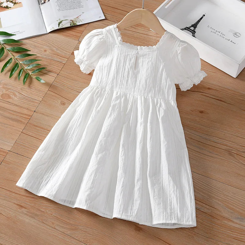 Kids Girls Elegant White Summer Princess Dress childrensterritory
