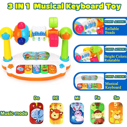Baby Rotating Music Piano Keyboard Educational Toys childrensterritory