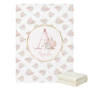Baby Shower Gift: Customized Blush Gold Floral Bedding Set