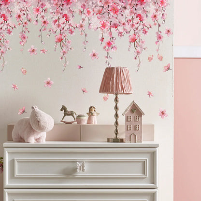 Pink Flower Design Girls Room Wall Decal childrensterritory