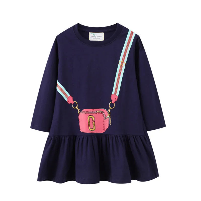 Kids Girls Long Sleeves Printed Princess Dresses childrensterritory