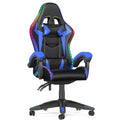 Reclining PU Leather Gaming Chair with LED Lights childrensterritory