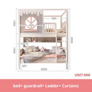 Beautiful Kids Bunk Beds with Large Storage Space and Guardrail