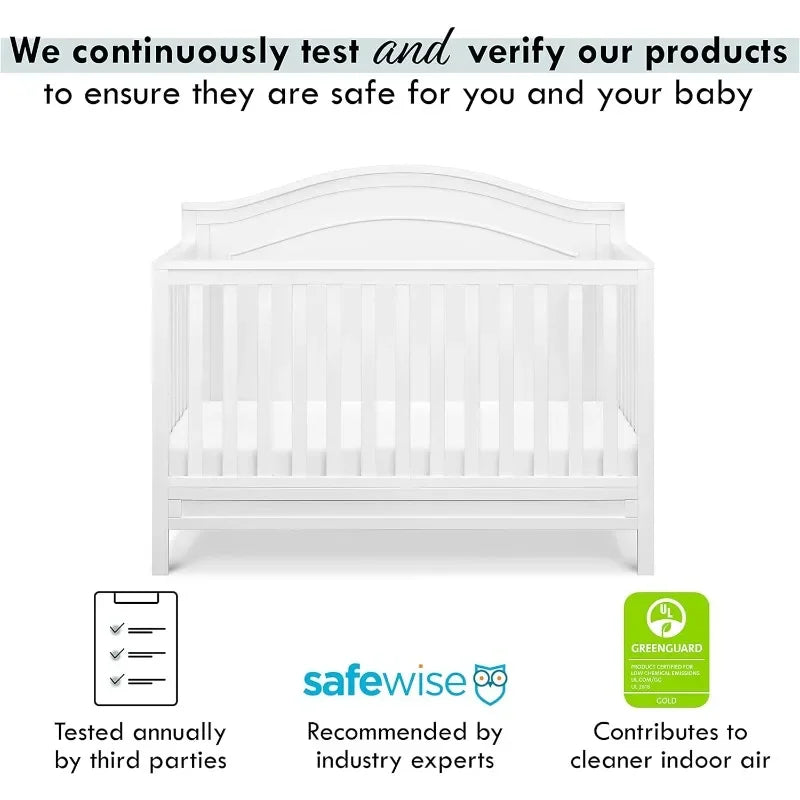 4-in-1 Convertible Crib Perfect for Newborn Baby to Big Kids childrensterritory
