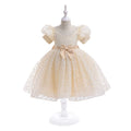 Bridemaid Flower Bow-Designed Princess Dress for Kids Girls