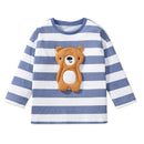 Cartoon Embroidered Kids Long Sleeves Cotton Tops childrensterritory