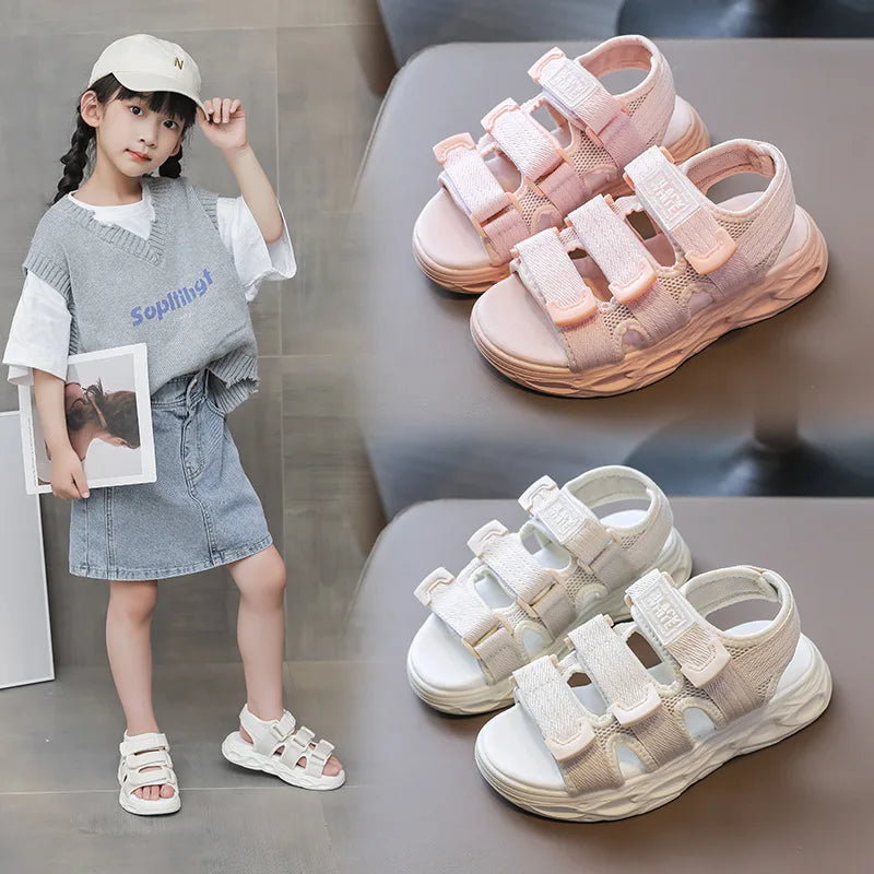Summertime Thick-soled Wedge Sandals for Kids Girls childrensterritory