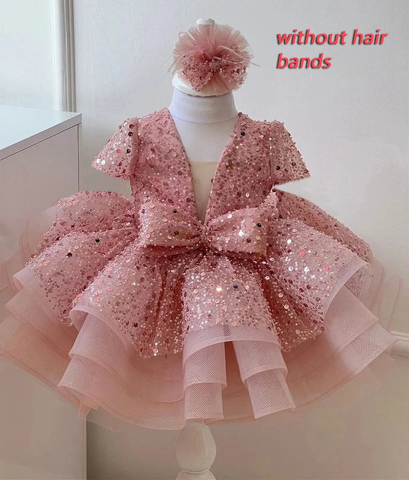 Girls Sequined Ball Gown Princess Dresses childrensterritory