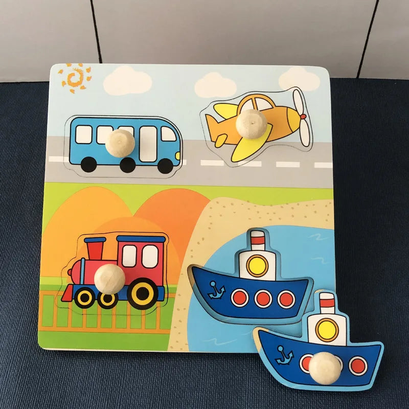 Kids Shape Matching Wooden Puzzle Educational Toys childrensterritory