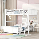 Parent-Child Bunk Bed with Desk and 2 Drawers childrensterritory