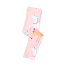 Cartoon Unicorn Design Little Girls Cotton Stretch Pants childrensterritory