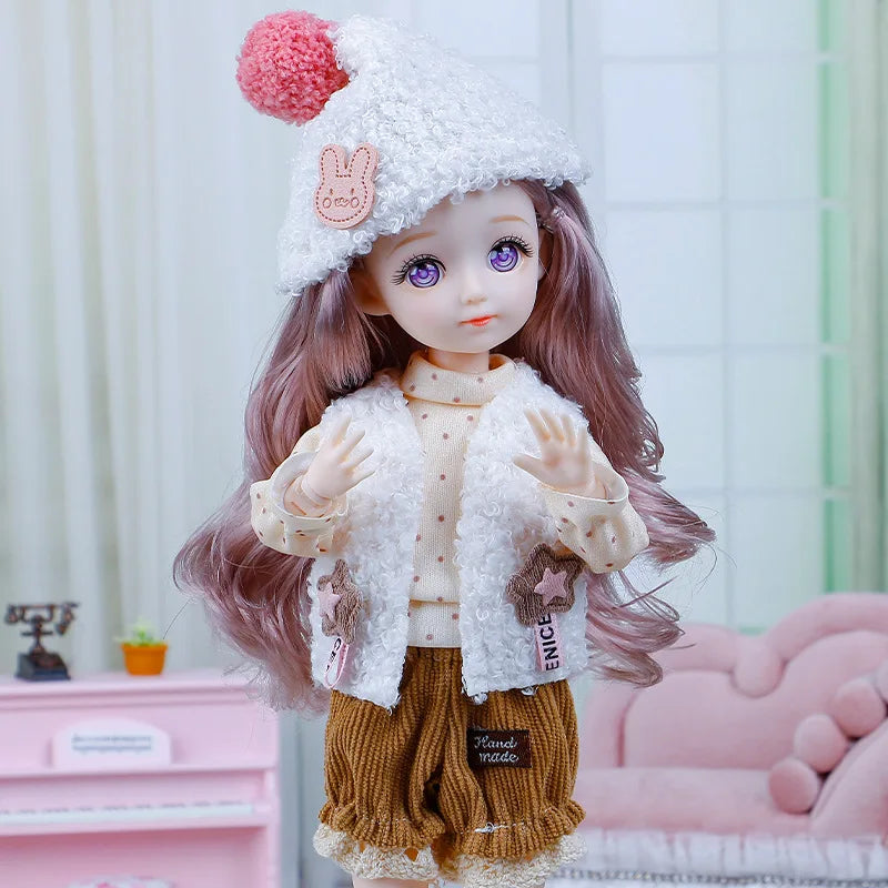 1/6 3D Eyes Girl Doll and Clothes with Multiple Removable Joints childrensterritory