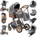 3 in 1 Portable High Landscape Luxury Baby Stroller