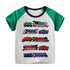 Boys Trains Cartoon Print Summer T-Shirts childrensterritory