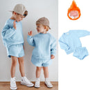 Kids Boys Girls Loose Sweatshirt with Elastic Joggers Shorts Set childrensterritory
