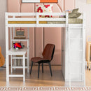 Loft Bed Made of Wood with Desk and Wardrobe for Bedroom childrensterritory
