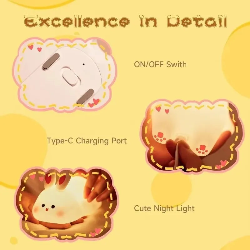 Rechargeable Touch Sensor Dimmable Cute LED Night Lights