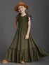 Kids Girls Stylish Lace Design Cotton Bohemia Long Dresses childrensterritory