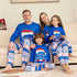 Letter Printed Christmas Family Pajamas Sets in Blue Color childrensterritory