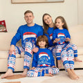Letter Printed Christmas Family Pajamas Sets in Blue Color childrensterritory