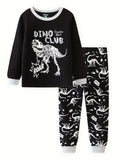 Cartoon and Letter Print Toddler Boys Girls Pajamas Sets childrensterritory