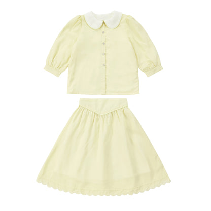 Collar Design Summer Casual Family Matching Outfits childrensterritory