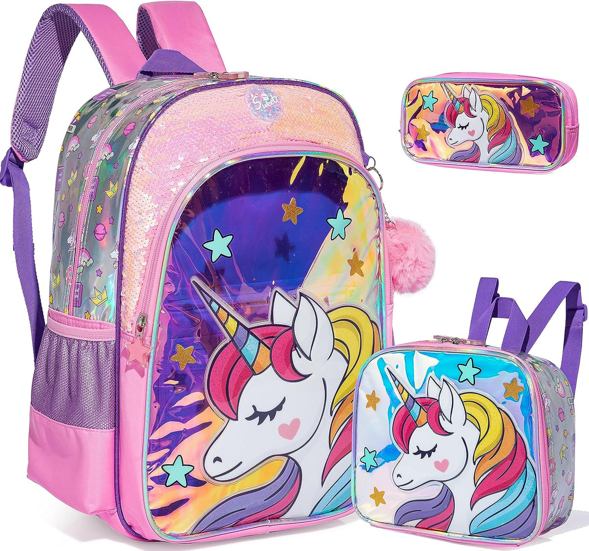 Full Size Cartoon School Backpack Set for Kids Girls childrensterritory