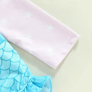 Seashell Print Toddler Girls Mermaid Style Swimsuit childrensterritory