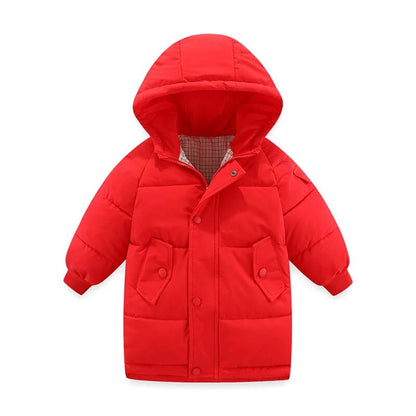 Kids Girls Mid-Length Hooded Windbreaker Coats childrensterritory