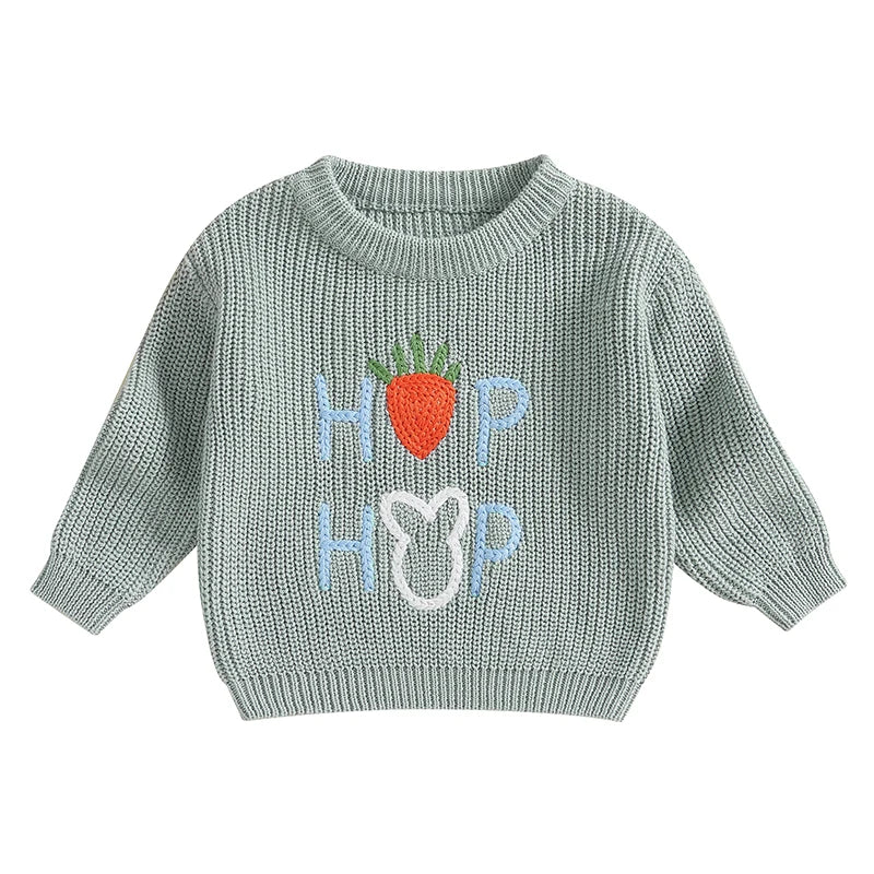 Toddler Girls Letter Print Knitted Warm Autumn Sweaters childrensterritory