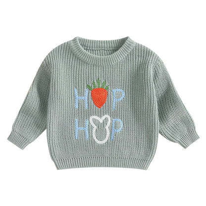 Toddler Girls Letter Print Knitted Warm Autumn Sweaters childrensterritory