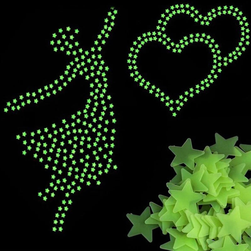 3D Stars Luminous Fluorescent Wall Stickers childrensterritory